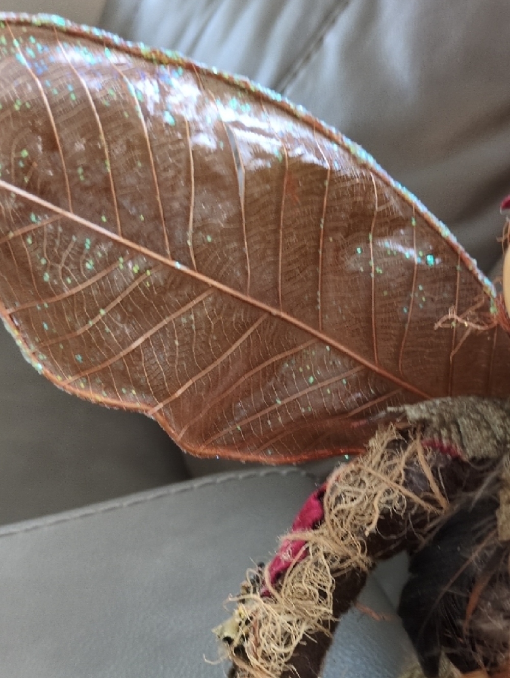 Handcrafted Fairy Doll with Leaf Wings - Brown & Rust Accents - Picture 3 of 7
